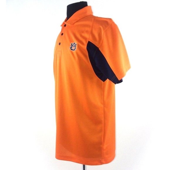 AUBURN Tigers Mesh Polo Shirt SM MED Orange Blue Logo - Picture 8 of 12